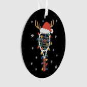 Kerst Pickleball Paddle Rendier Gewei Xmas Ornament (voorkant)
