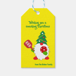 🎅💛Kerst pickleball papier Cadeaulabel