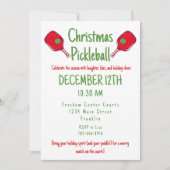 Kerst Pickleball Party Feestelijke Vakantie Match Kaart (Voorkant)