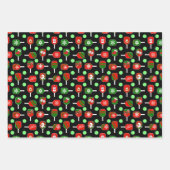 Kerst Pickleball Red Green Paddles Balls Ho Ho Inpakpapier Vel (Voorkant 3)