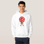 Kerst Pickleball Sweatshirt Pickleball Elf Rood (Voorkant volledig)