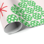 Kerst Pickleball Tree met sterren Patroon Cadeaupapier (Rol Hoek)