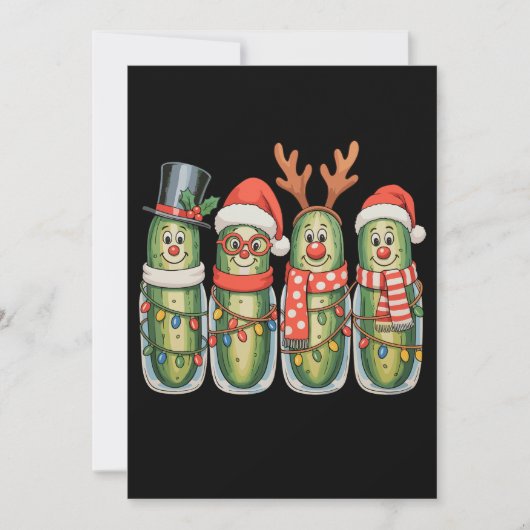 Kerst Pickles Grappig Kerstmis Feestelijke Feestda Feestdagenkaart (Voorkant)