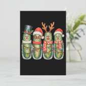 Kerst Pickles Grappig Kerstmis Feestelijke Feestda Feestdagenkaart (Staand voorkant)