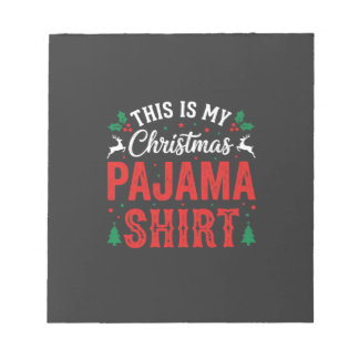 Kerst Pijama Shirt Grappige Feestdag Notitieblok