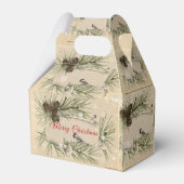 Kerst Pijnappels Sneeuwvlokken Vogels Bedankdoosjes (Achterkant)