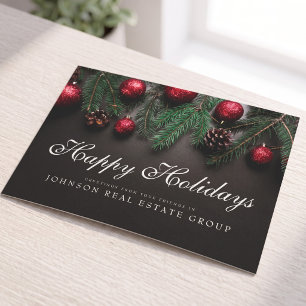 Kerst Pijnboom Kegels Prettig Kerstfeest Groet Briefkaart