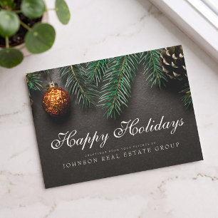 Kerst Pijnboom Kegels Prettig Kerstfeest Groet Briefkaart