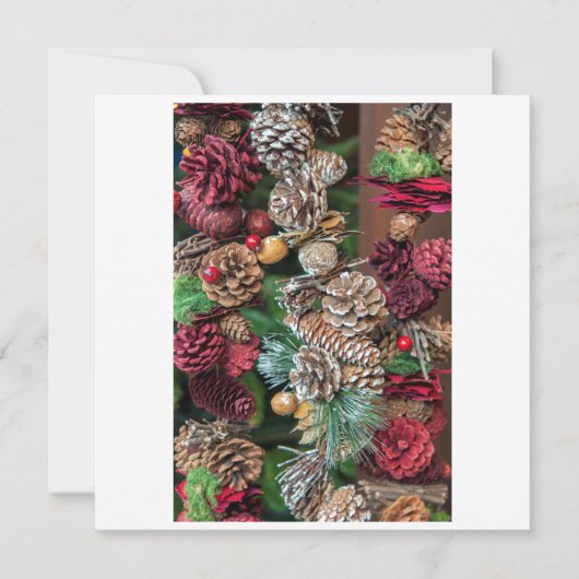 Kerst Pijnboompitten Decoraties Feestdagenkaart (Voorkant)