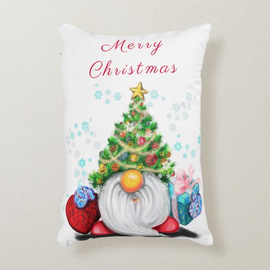 Kerst Pillow Gnome met Gift Accent Kussen (Voorkant(Verticaal))