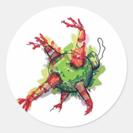 Kerst Pinata Ronde Sticker (Voorkant)