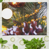 Kerst Pine Bauble en Garland Theedoek (Gevouwen)