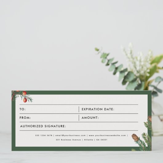 Kerst Pine Business Cadeaubon (Staand voorkant)