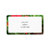 Kerst Pine Cone & Poinsettia Etiket (Voorkant)