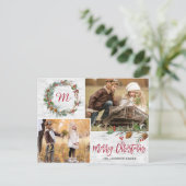 Kerst Pine Cones 2 FOTO'S Berken Bark Vakantie Briefkaart (Staand voorkant)