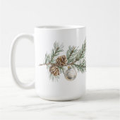 Kerst Pine Cones Branch en Ornament Koffiemok (Links)