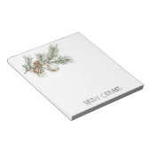 Kerst Pine Cones Branch en Ornament Notitieblok (Schuin)