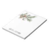 Kerst Pine Cones Branch en Ornament Notitieblok (Linkerzijde)