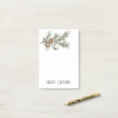 Kerst Pine Cones Branch en Ornament Post-it® Notes (Op bureau)