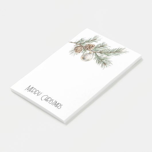 Kerst Pine Cones Branch en Ornament Post-it® Notes (Schuin)