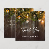 Kerst Pine Cones Corporate Rustieke Vakantie Boho Bedankkaart (Voorkant / Achterkant)