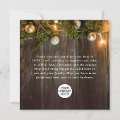 Kerst Pine Cones Corporate Rustieke Vakantie Boho Bedankkaart (Achterkant)