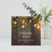 Kerst Pine Cones Corporate Rustieke Vakantie Boho Bedankkaart (Staand voorkant)