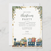 Kerst Pine en Cadeaus Train Kaart (Voorkant)