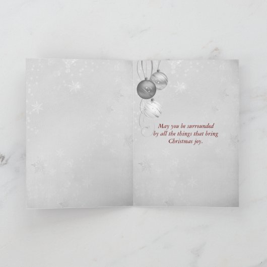 Kerst Pine krans met rode Gingham Bow Kaart (Binnen)