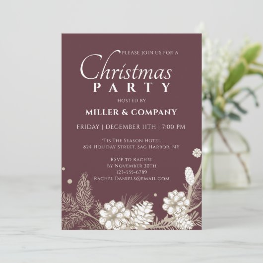 Kerst Pine Modern Corporate Kerstfeest Kaart (Staand voorkant)