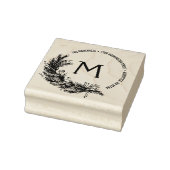 Kerst Pine takken Monogram retour adres Rubberstempel (Stempel)