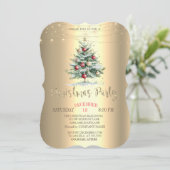Kerst Pine Tree Balls, Gouden Kerst Bedrijf Kaart (Staand voorkant)