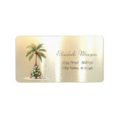 Kerst Pine Tree Palm Balls Gold Etiket (Voorkant)