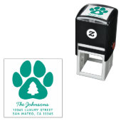 Kerst Pine Tree Paw Print Vakantieadres Zelfinktende Stempel (In situ)