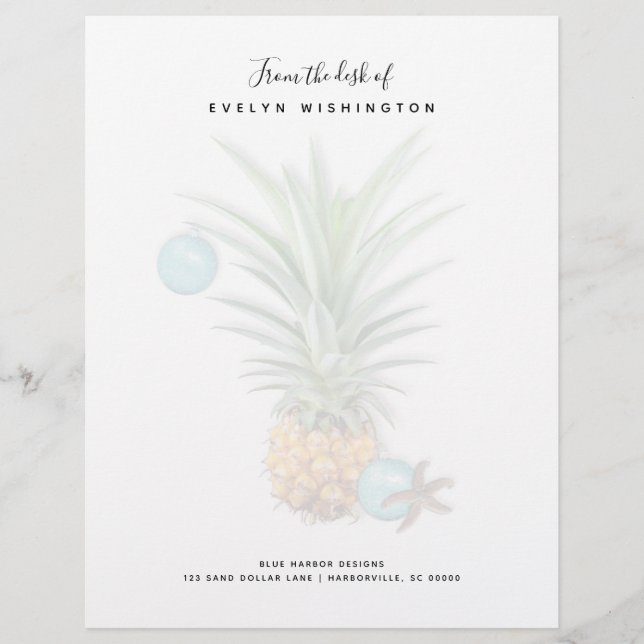 Kerst Pineapple Business Briefpapier Briefhoofd (Voorkant)