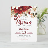 Kerst Pinecone Berries Unisex Baby shower Kaart (Staand voorkant)