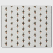 Kerst pinecone boom rustieke vakantie gewoonte cadeaupapier (Vlak)