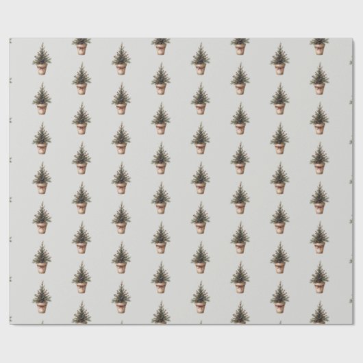 Kerst pinecone boom rustieke vakantie gewoonte cadeaupapier (Vlak)