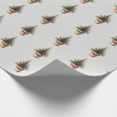 Kerst pinecone boom rustieke vakantie gewoonte cadeaupapier (Hoek)