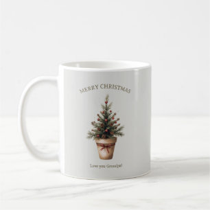 Kerst pinecone boom rustieke vakantie gewoonte koffiemok