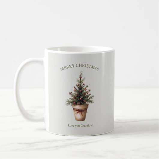 Kerst pinecone boom rustieke vakantie gewoonte koffiemok (Links)