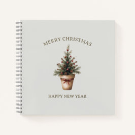 Kerst pinecone boom rustieke vakantie gewoonte notitieboek