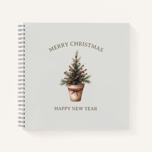 Kerst pinecone boom rustieke vakantie gewoonte notitieboek (Voorkant)