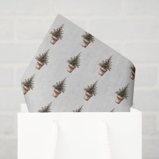 Kerst pinecone boom rustieke vakantie gewoonte tissuepapier (Cadeauzakje)
