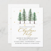 Kerst Pines & Budget Vakantie Party Uitnodiging (Voorkant / Achterkant)
