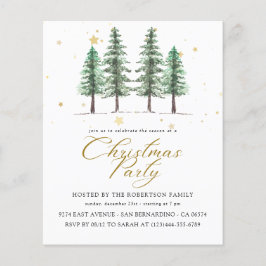 Kerst Pines & Budget Vakantie Party Uitnodiging