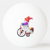 Kerst Ping Pong Ball Gnome met fiets en geschenk (Voorkant)