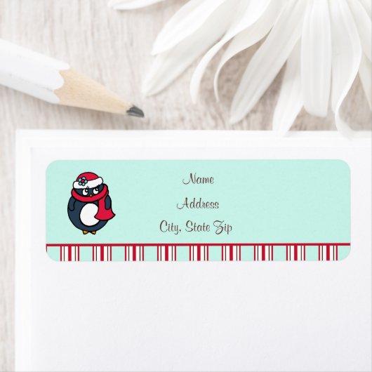 Kerst Pinguïn Adresetiketten Etiket (Insitu)