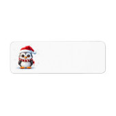 Kerst Pinguïn Adresetiketten Etiket (Voorkant)