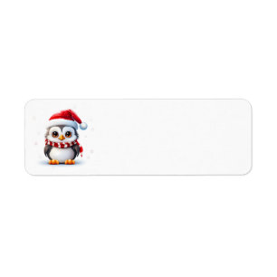 Kerst Pinguïn Adresetiketten Etiket